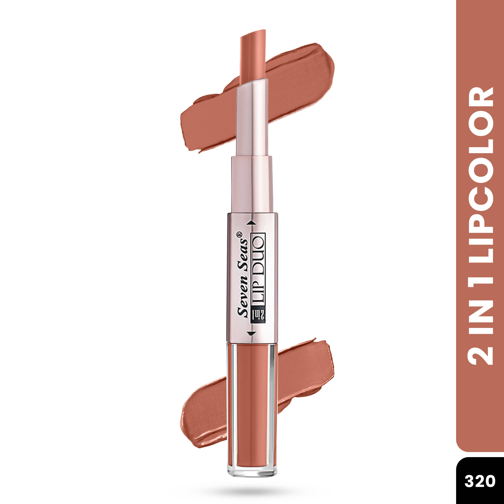 Seven Seas 2in1 Full Coverage Comfortable Lipstick + Liquid Lipstick (Medium Carmine)