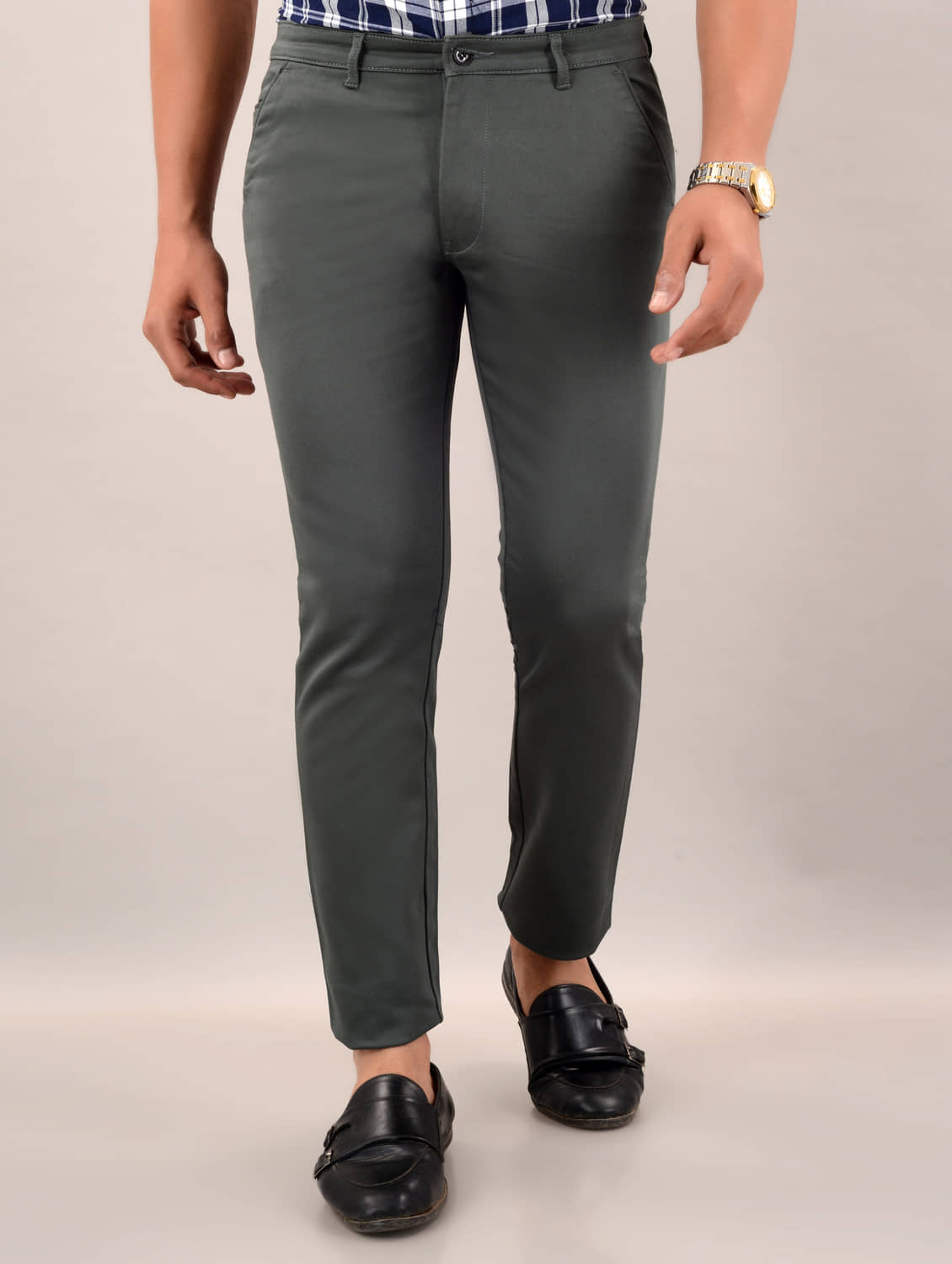 VILLAIN Slim Flat Men's Chinos - Grey ( Pack of 1 ) - Trousers | Buy online on ZillyBuy