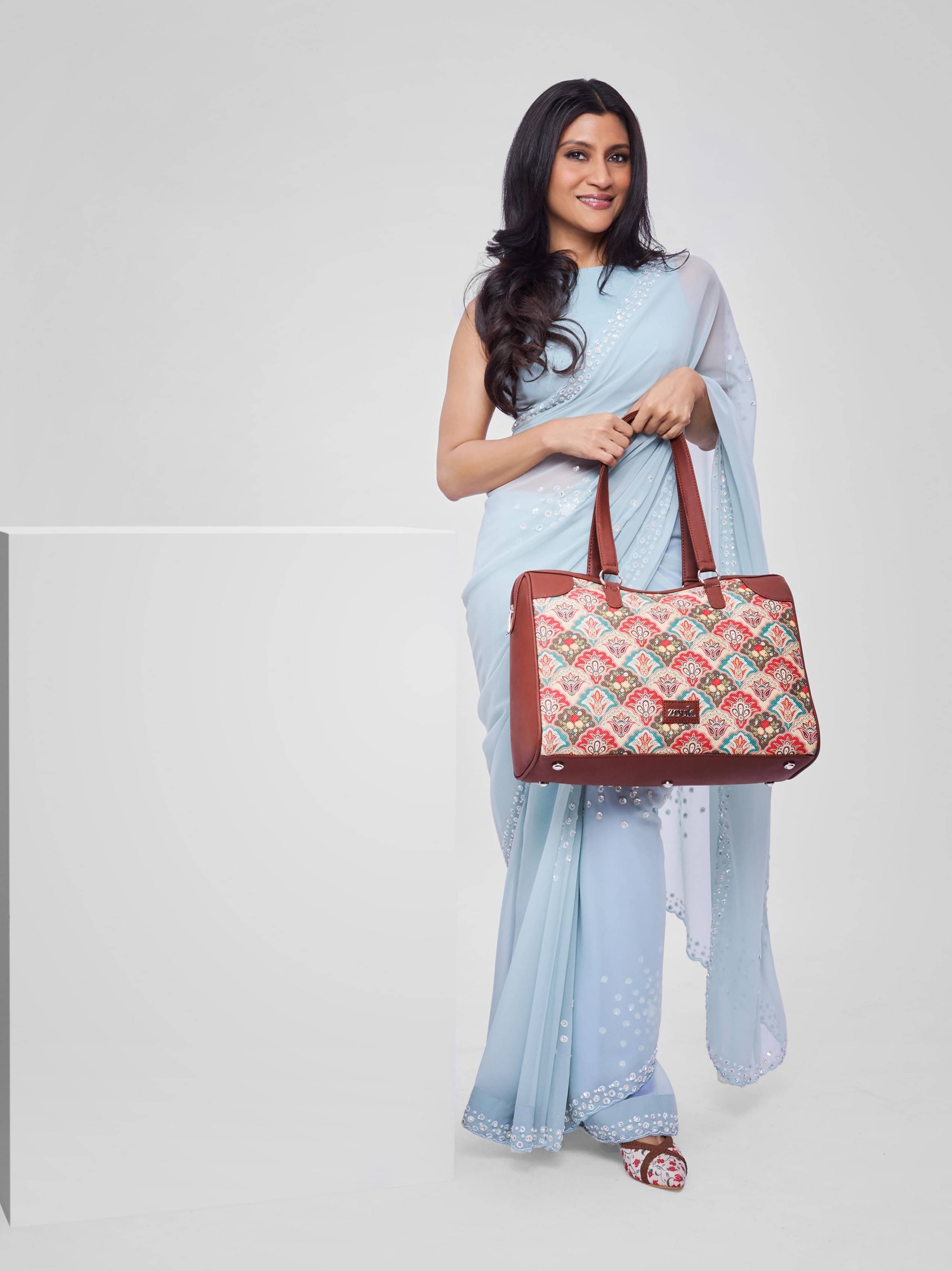     			Zouk Tote Bag Jute Set of 1 ( Multicolor )