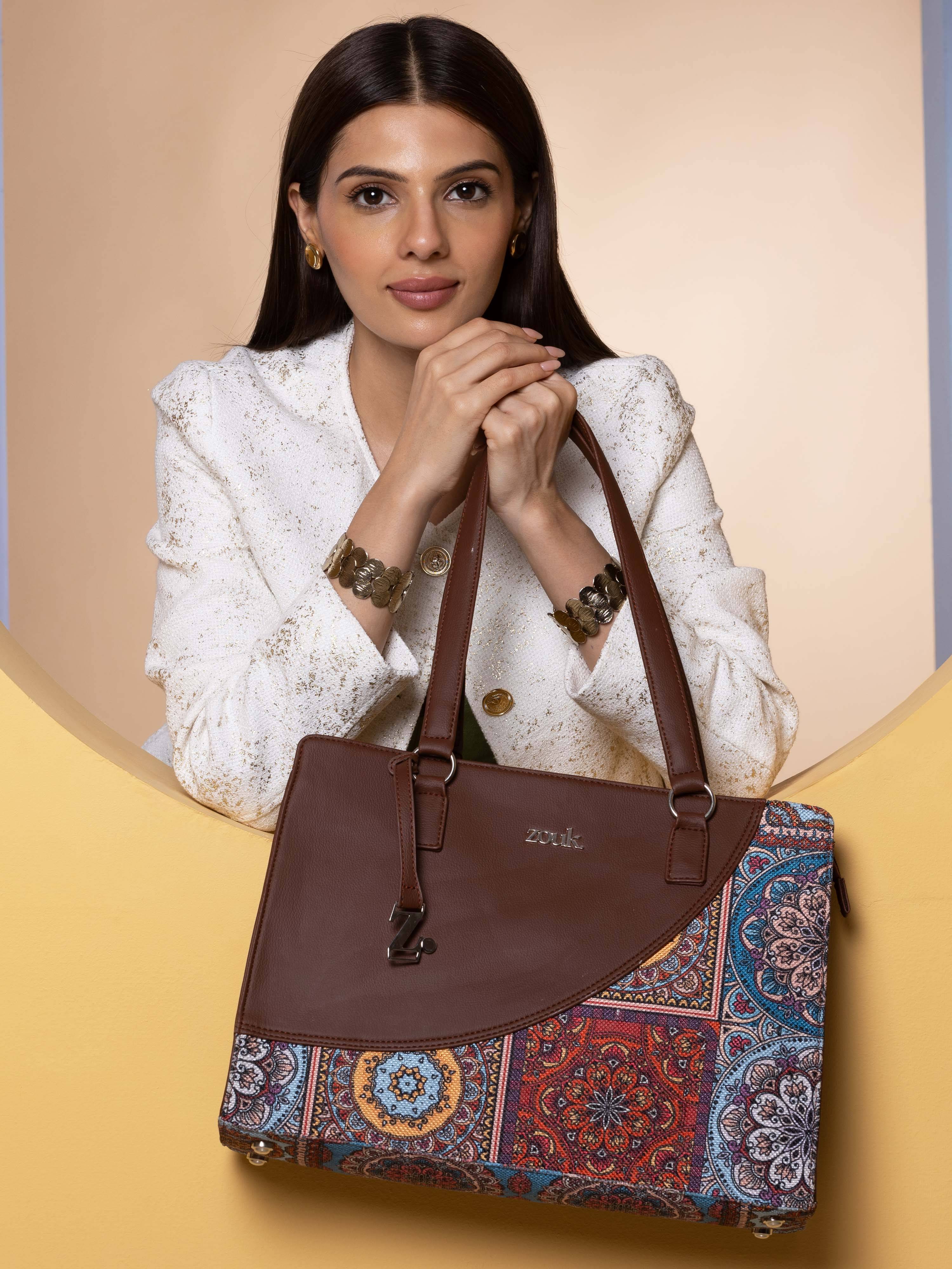     			Zouk Tote Bag Jute Set of 1 ( Multicolor )