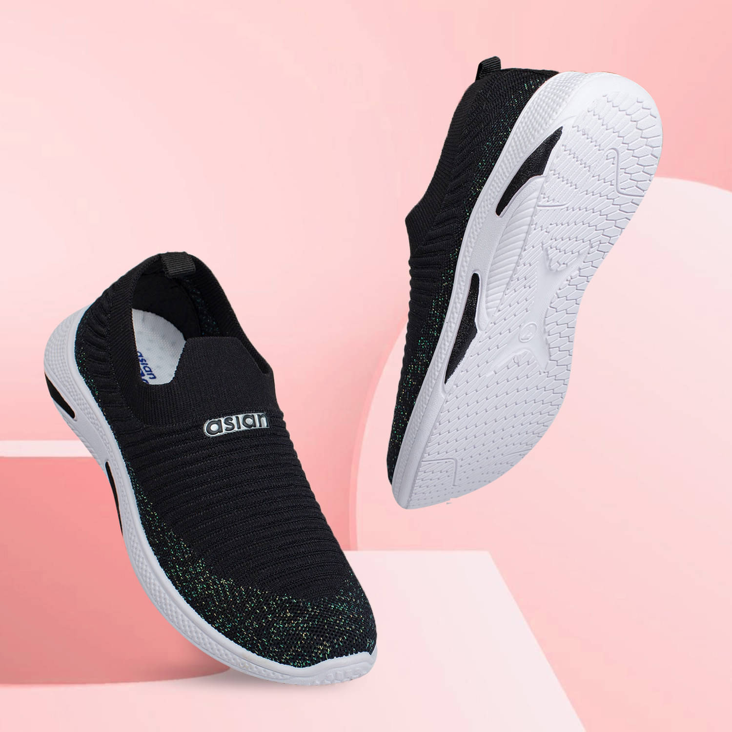     			ASIAN - Black Women's Running Shoes