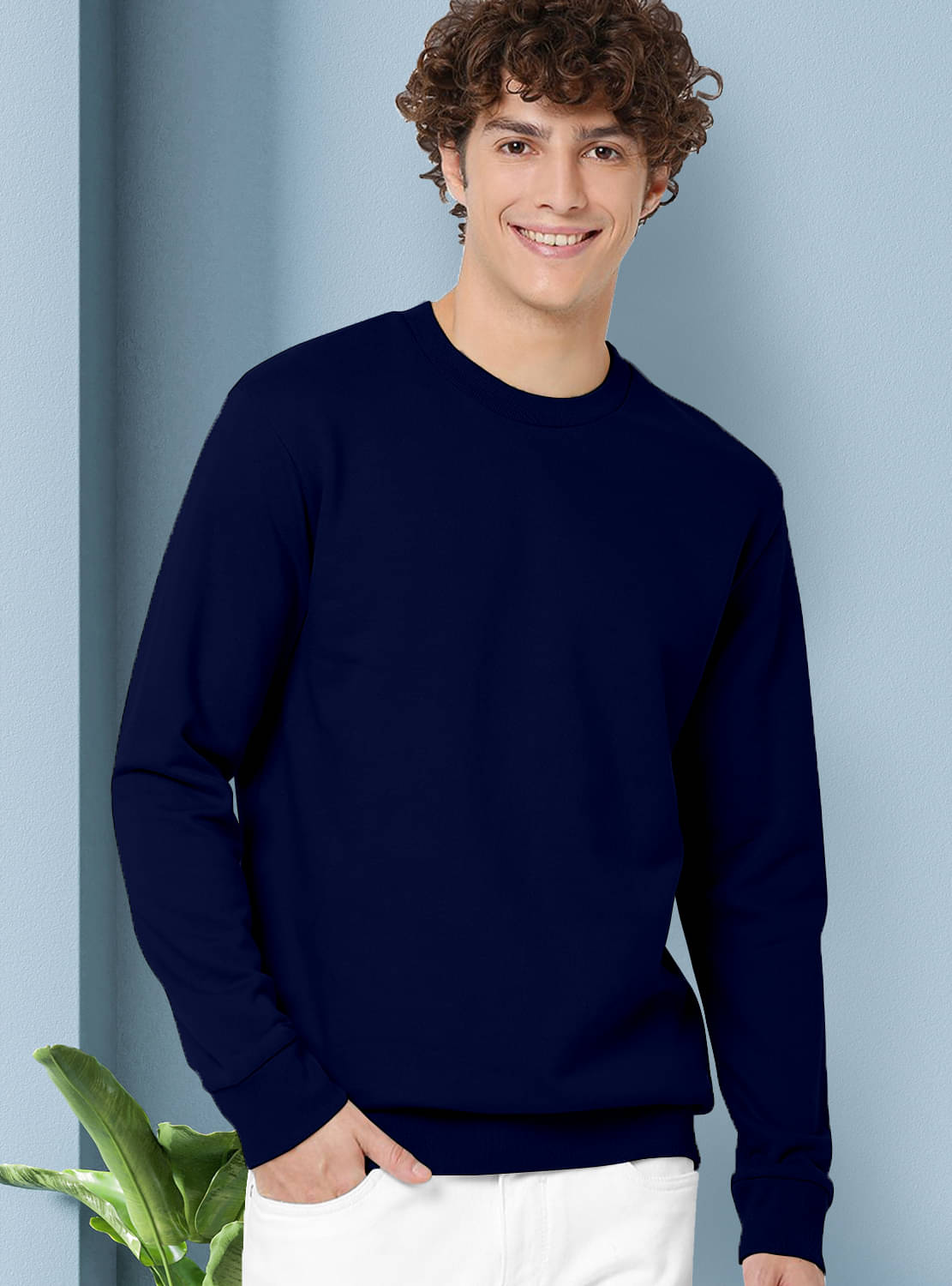     			AUSK Fleece Round Neck Men's Sweatshirt - Blue ( Pack of 1 )