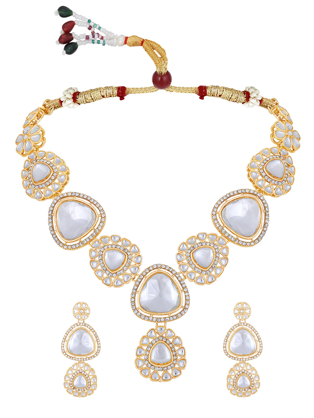     			Asmitta Jewellery Golden Alloy Necklace Set ( Pack of 3 )