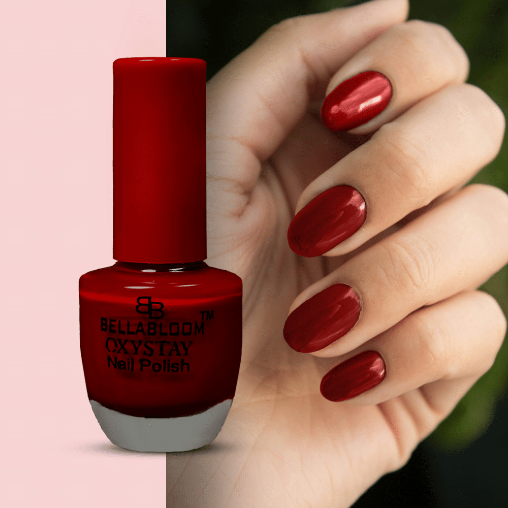     			BELLABLOOM Cherry Red Glossy Nail Polish, 10ml (Pack of 1)