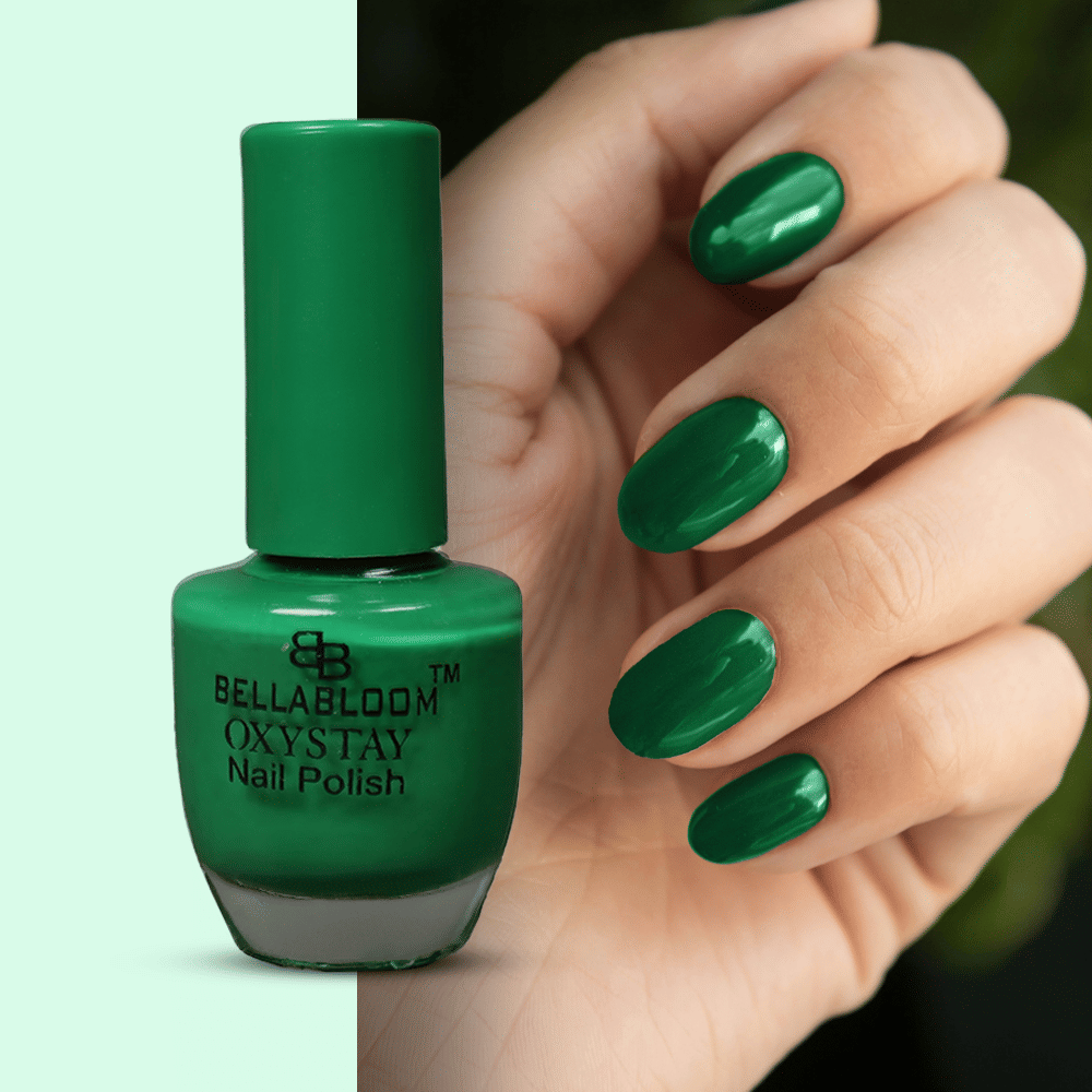 BELLABLOOM Dark Green Nail Polish, Long Lasting, Glossy Finish, 10ml ( Pack of 1 )