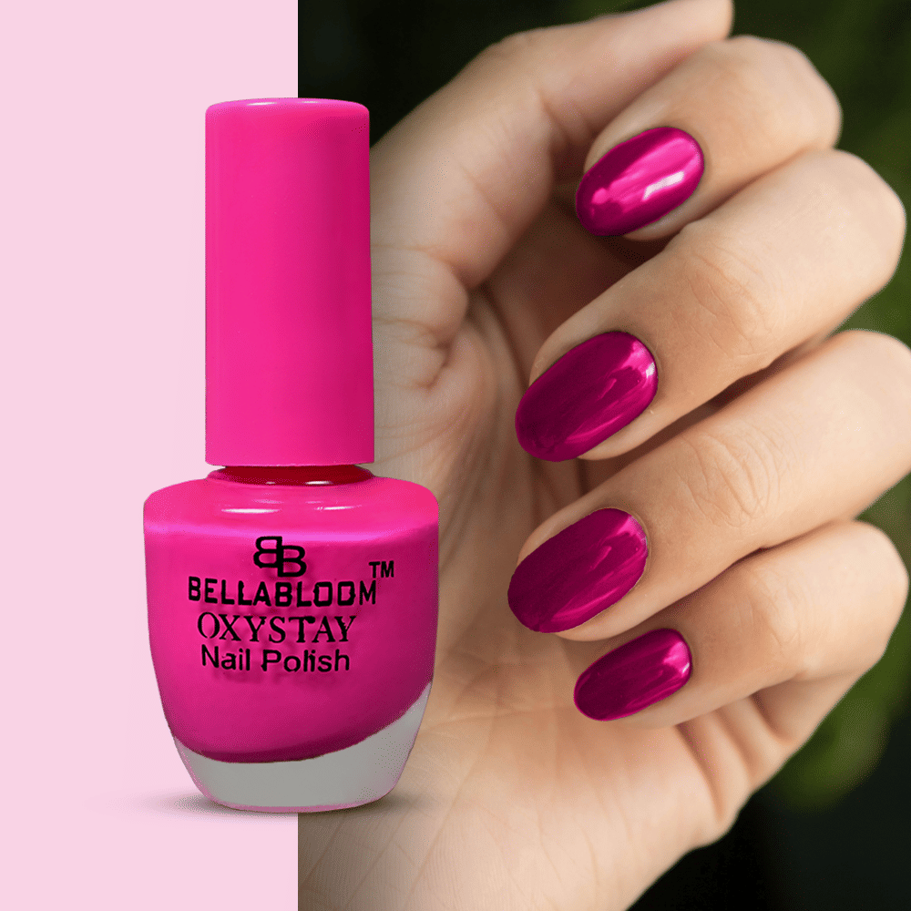 BELLABLOOM Fluorescent Pink Nail Polish, Glossy Finish, Long Lasting, 10ml ( Pack of 1 )