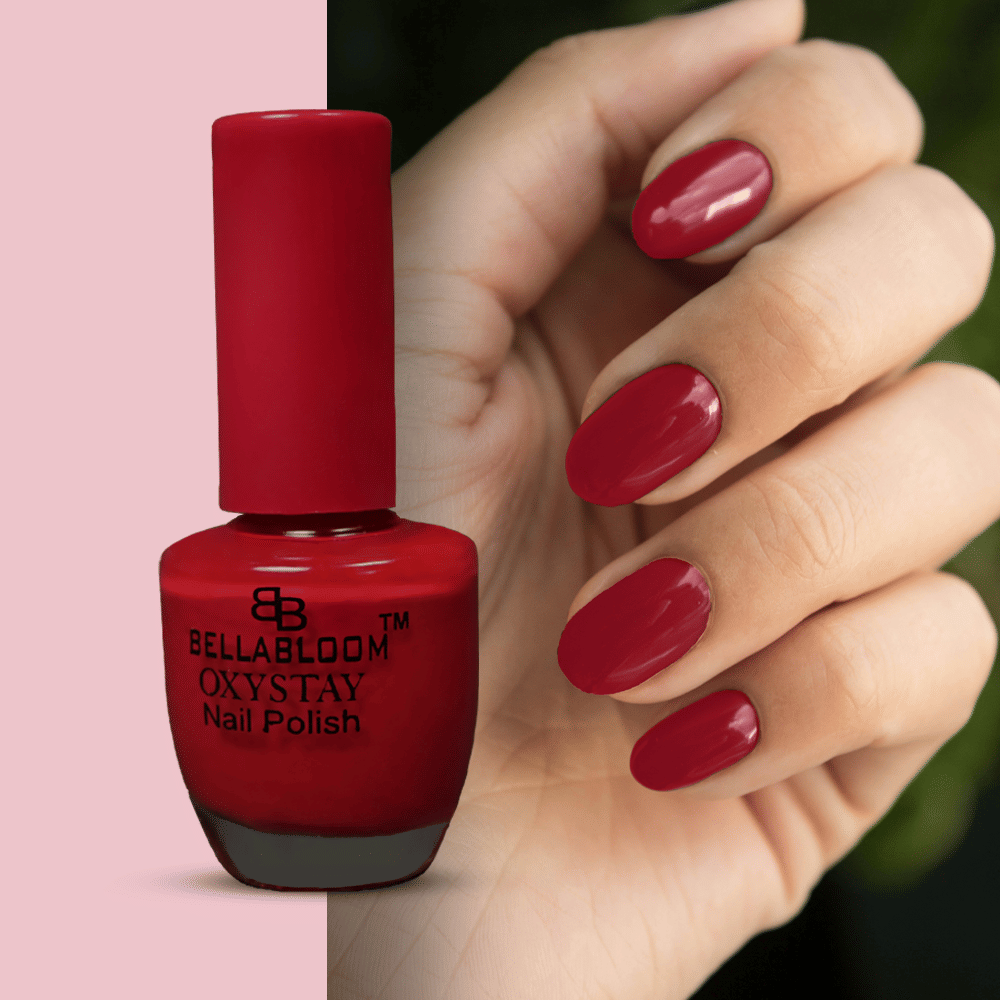     			BELLABLOOM Red Nail Polish, Long Lasting, Glossy Finish, 10ml (Pack of 1)