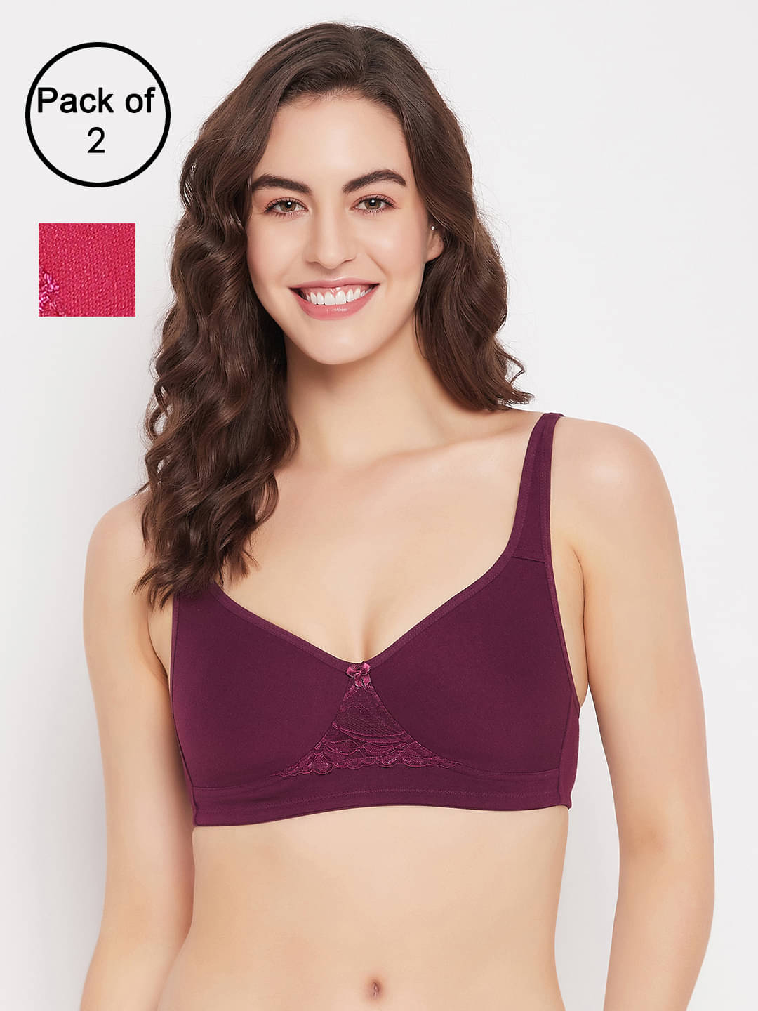 Clovia Pack of 2 Cotton Non Padded Women's T-Shirt Bra ( Multicolor ) COMBOBR85 Clovia Pack of 2 Cotton Non Padded Women's T-Shirt Bra ( Multicolor ) COMBOBR85
