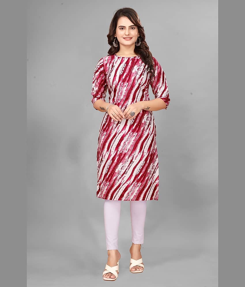 DESIGHER DREAM Crepe Printed Straight Women's Kurti - Red ( Pack of 1 ) - Kurtis, Tunics | Buy online on ZillyBuy