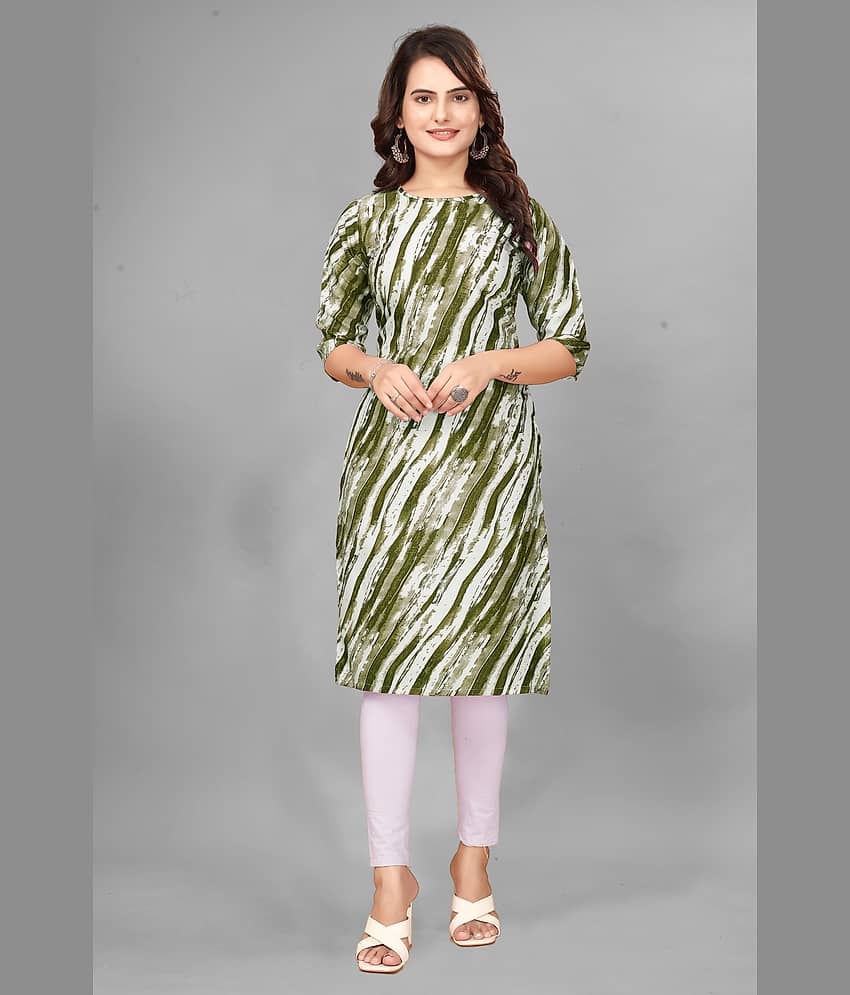 DESIGNER DREAM Crepe Printed Straight Women's Kurti - Green ( Pack of 1 ) - Kurtis, Tunics | Buy online on ZillyBuy