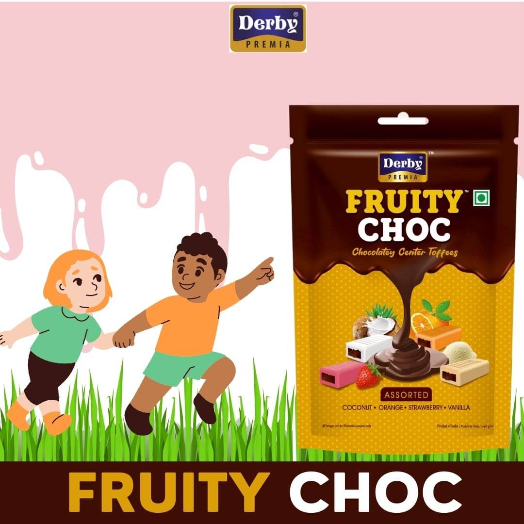     			Derby Coconut, Orange, Strawberry, Vanilla Center Filled Chocolate 1680 g Pack of 2