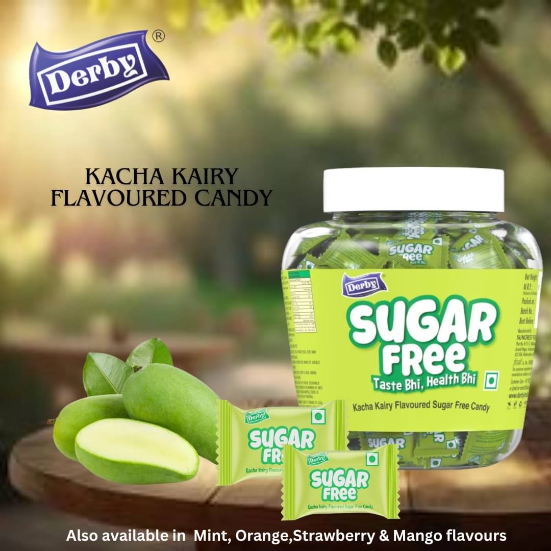 Derby Sugar Free Kacha Kairy Flavored Hard Candies 660 gm Pack of 2 Derby Sugar Free Kacha Kairy Flavored Hard Candies 660 gm Pack of 2