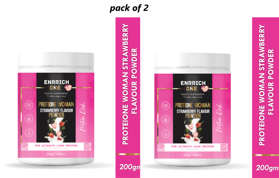 ENRRICH ONE PROTIONE WOMAN STRAWBRRY FLAVOUR POWDER (PACK OF 2) 200 gm Strawberry Pack of 2 ENRRICH ONE PROTIONE WOMAN STRAWBRRY FLAVOUR POWDER (PACK OF 2) 200 gm Strawberry Pack of 2