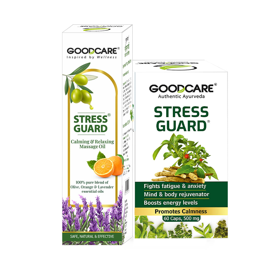     			Goodcare Stress Guard Capsule 60 No.s & Oil Combo