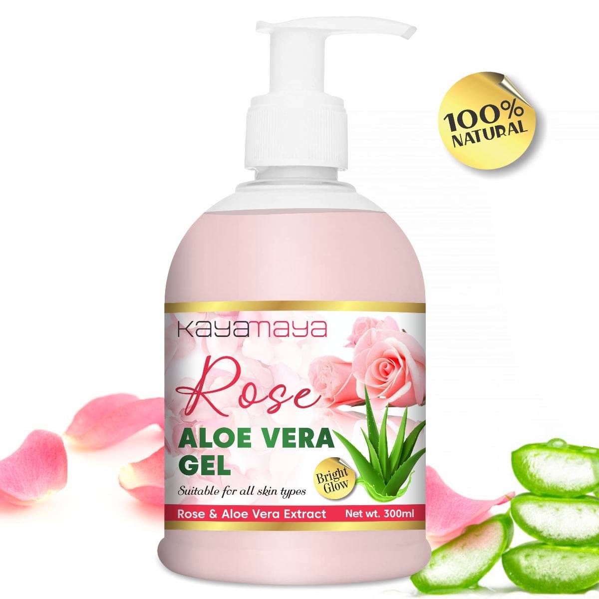     			100% Pure Rose Aloe Vera Gel for Beautiful Skin & Hair