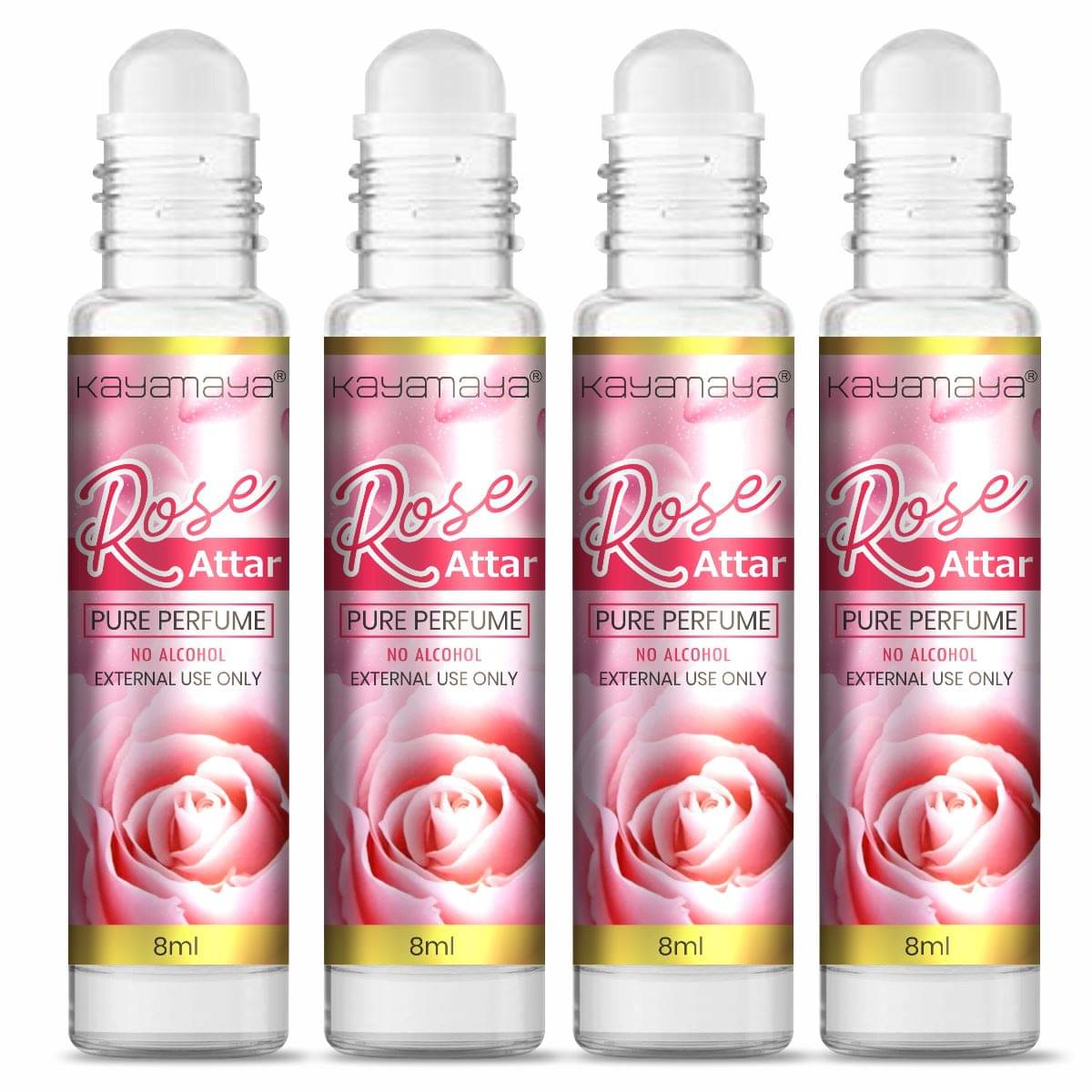     			Rose Attar Perfume for Unisex - Pure, Natural Undiluted | Floral Attar - Pack of 4