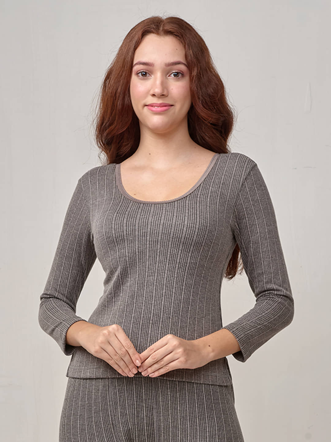 Lux Inferno Cotton Blend Thermal Tops - Grey Pack of 1