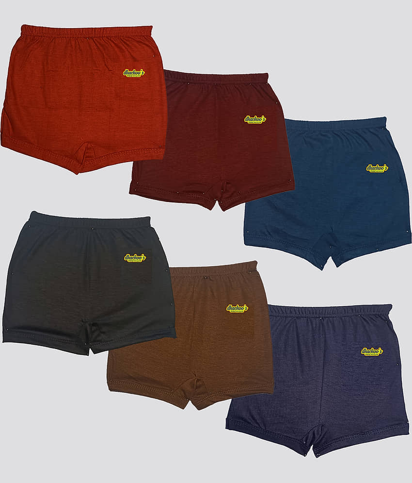 dhachoo's premium Pack of 6 Boys Cotton Trunks ( Multicolor ) - Nightwear & Loungewear | Buy online on ZillyBuy