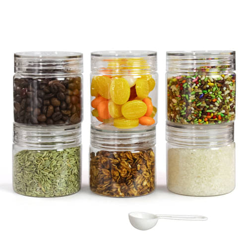     			PearlPet Tiffany-180ml Plastic Transparent Multi-Purpose Container ( Set of 6 )