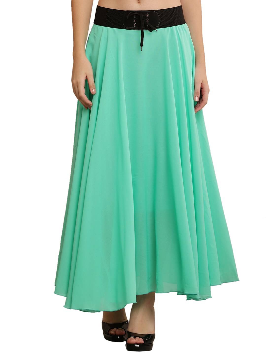     			Raabta Fashion Turquoise Georgette Women's A-Line Skirt ( Pack of 1 )
