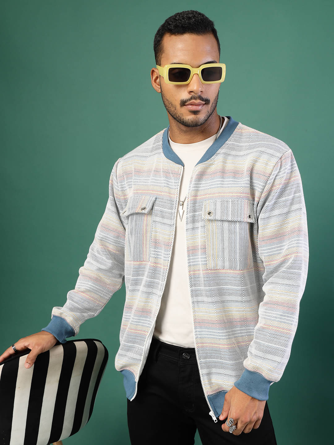 Chkokko Dark Grey Polyester Regular Fit Men's Windcheater Jacket