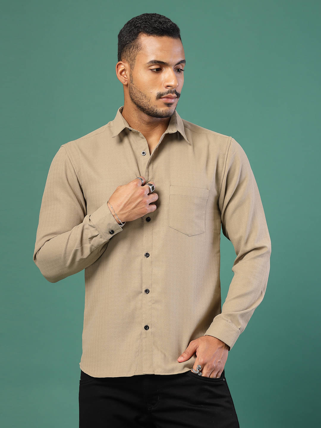 Rigo Linen Regular Fit Solids Full Sleeves Men's Casual Shirt - Beige ( Pack of 1 ) Rigo Linen Regular Fit Solids Full Sleeves Men's Casual Shirt - Beige ( Pack of 1 )