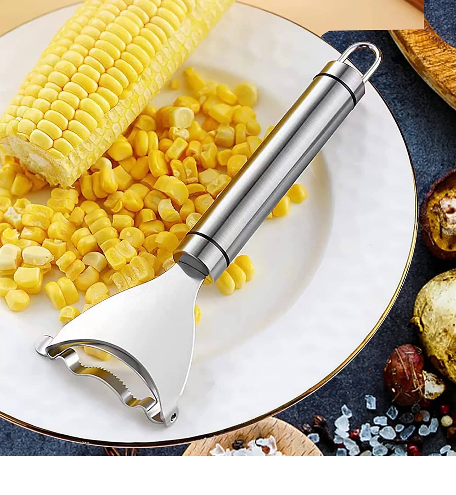 SHARUJA Silver Stainless Steel Corn Kerneler ( Pack of 1 )