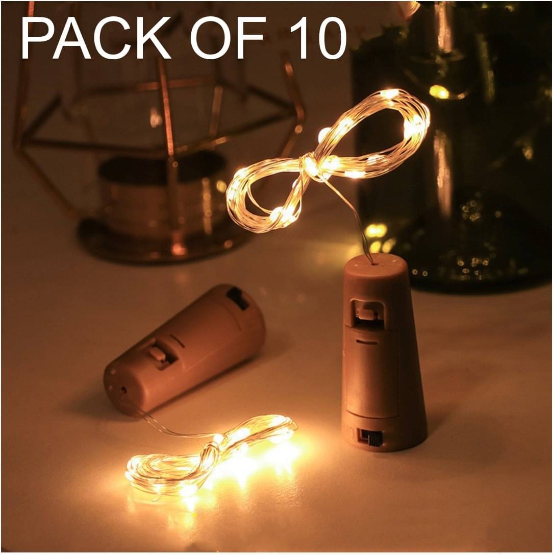     			SPARKWORLD Yellow 3M Cork light ( Pack of 10 )