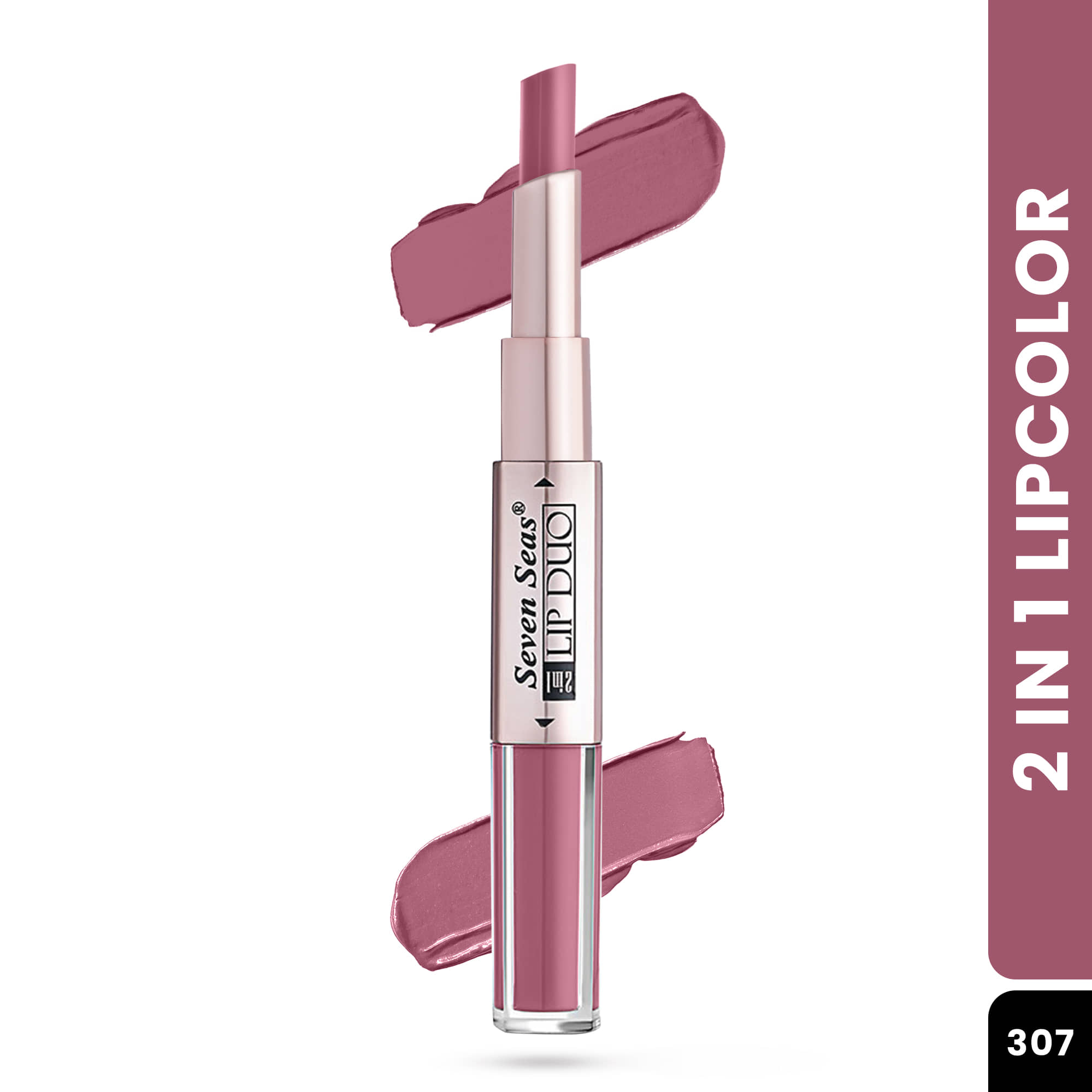 Seven Seas 2in1 Full Coverage Comfortable Lipstick + Liquid Lipstick (Medium Carmine)