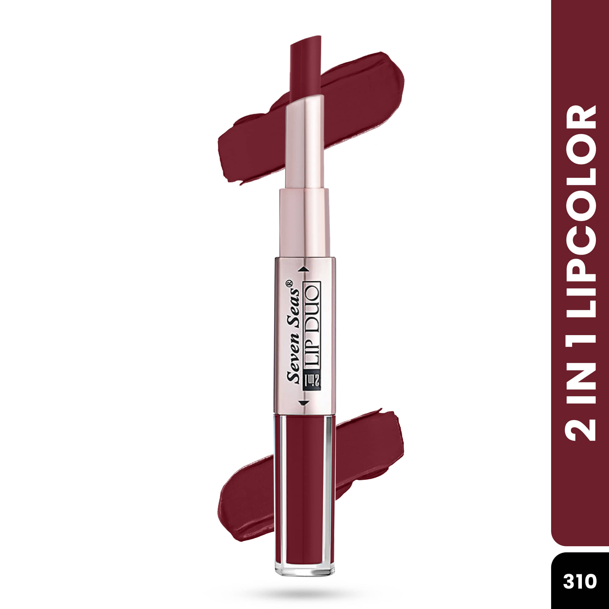 Seven Seas 2in1 Full Coverage Comfortable Lipstick + Liquid Lipstick (Medium Carmine)