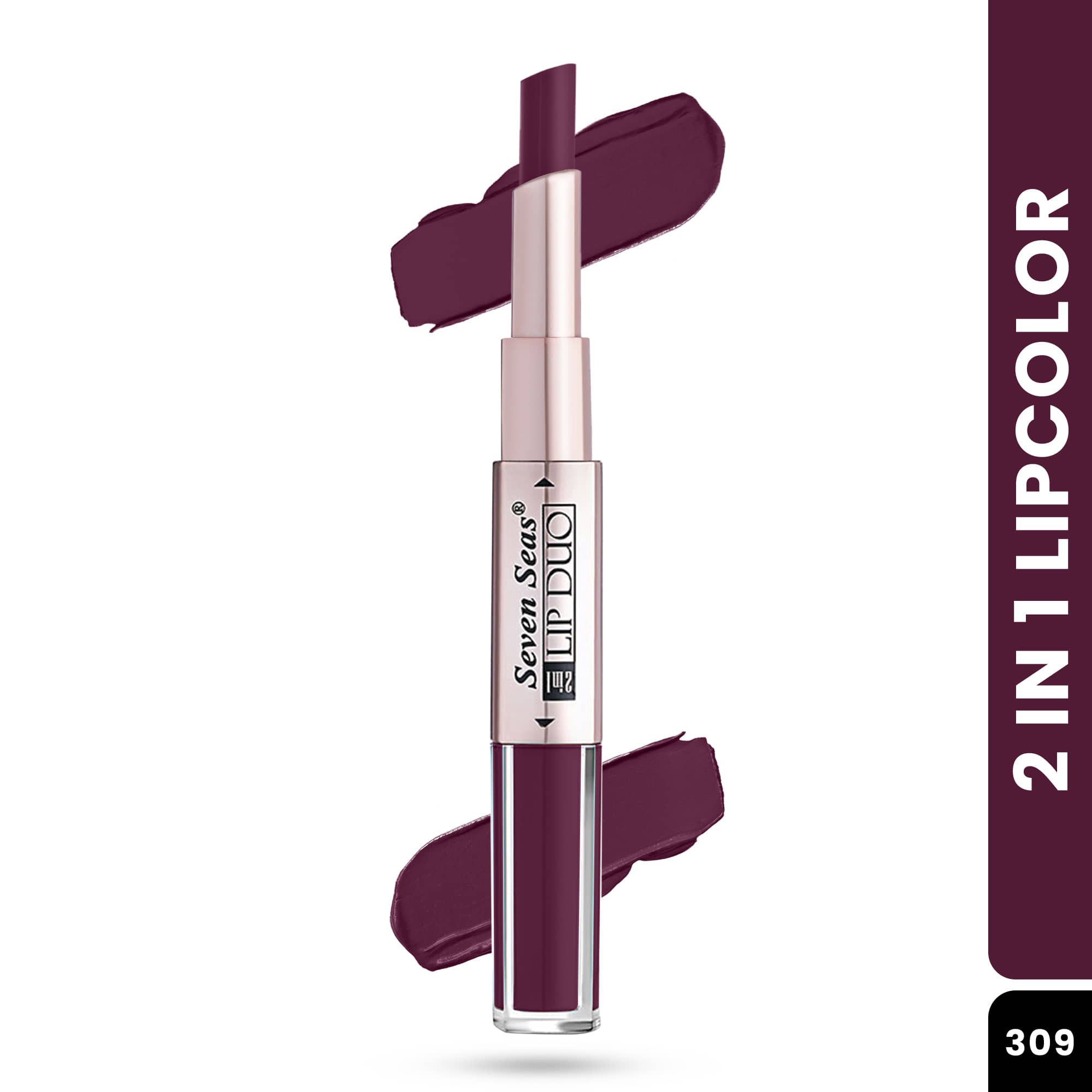 Seven Seas 2in1 Full Coverage Comfortable Lipstick + Liquid Lipstick (Medium Carmine)