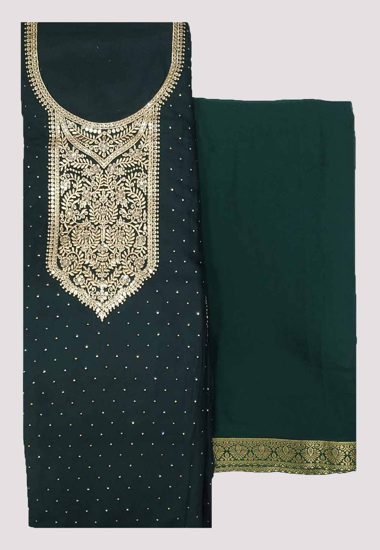 Soul Essence Unstitched Rayon Embroidered Dress Material - Green ( Pack of 1 ) Soul Essence Unstitched Rayon Embroidered Dress Material - Green ( Pack of 1 )