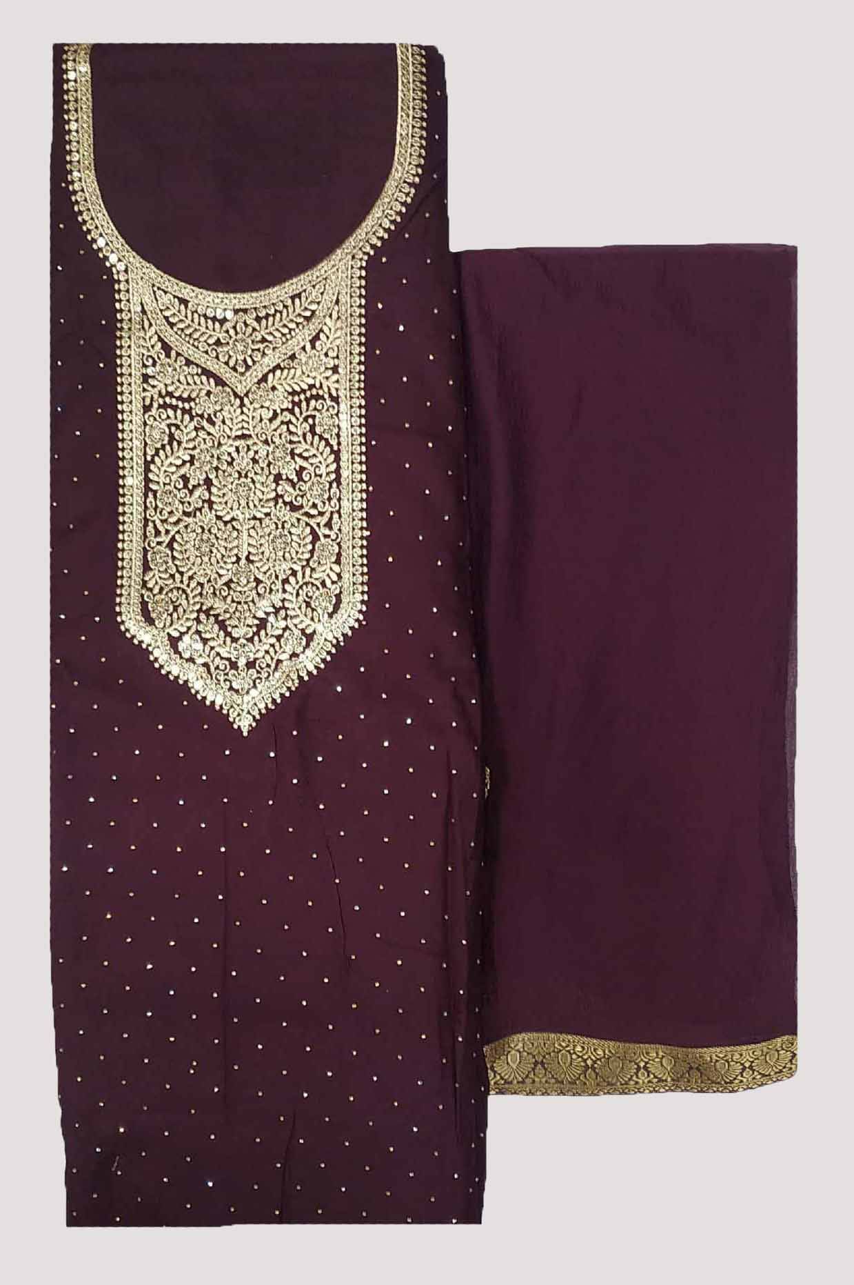 Soul Essence Unstitched Rayon Embroidered Dress Material - Purple ( Pack of 1 ) Soul Essence Unstitched Rayon Embroidered Dress Material - Purple ( Pack of 1 )