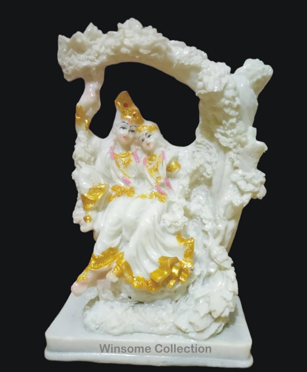 WINSOME COLLECTION Marble Dusk Radha Krishna Idol ( 16 cm ) WINSOME COLLECTION Marble Dusk Radha Krishna Idol ( 16 cm )