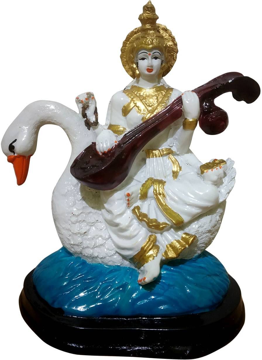 WINSOME COLLECTION Polyresin Goddess Saraswati Idol ( 10 cm ) WINSOME COLLECTION Polyresin Goddess Saraswati Idol ( 10 cm )