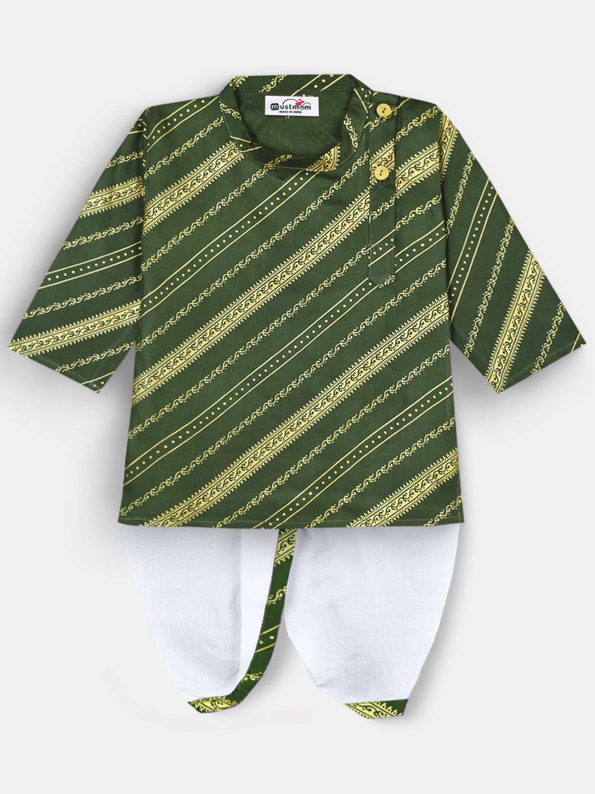     			mustmom Full Sleeve Breathable Cotton Soft and comfortable Ethnic Dhoti Kurta Set for Kids