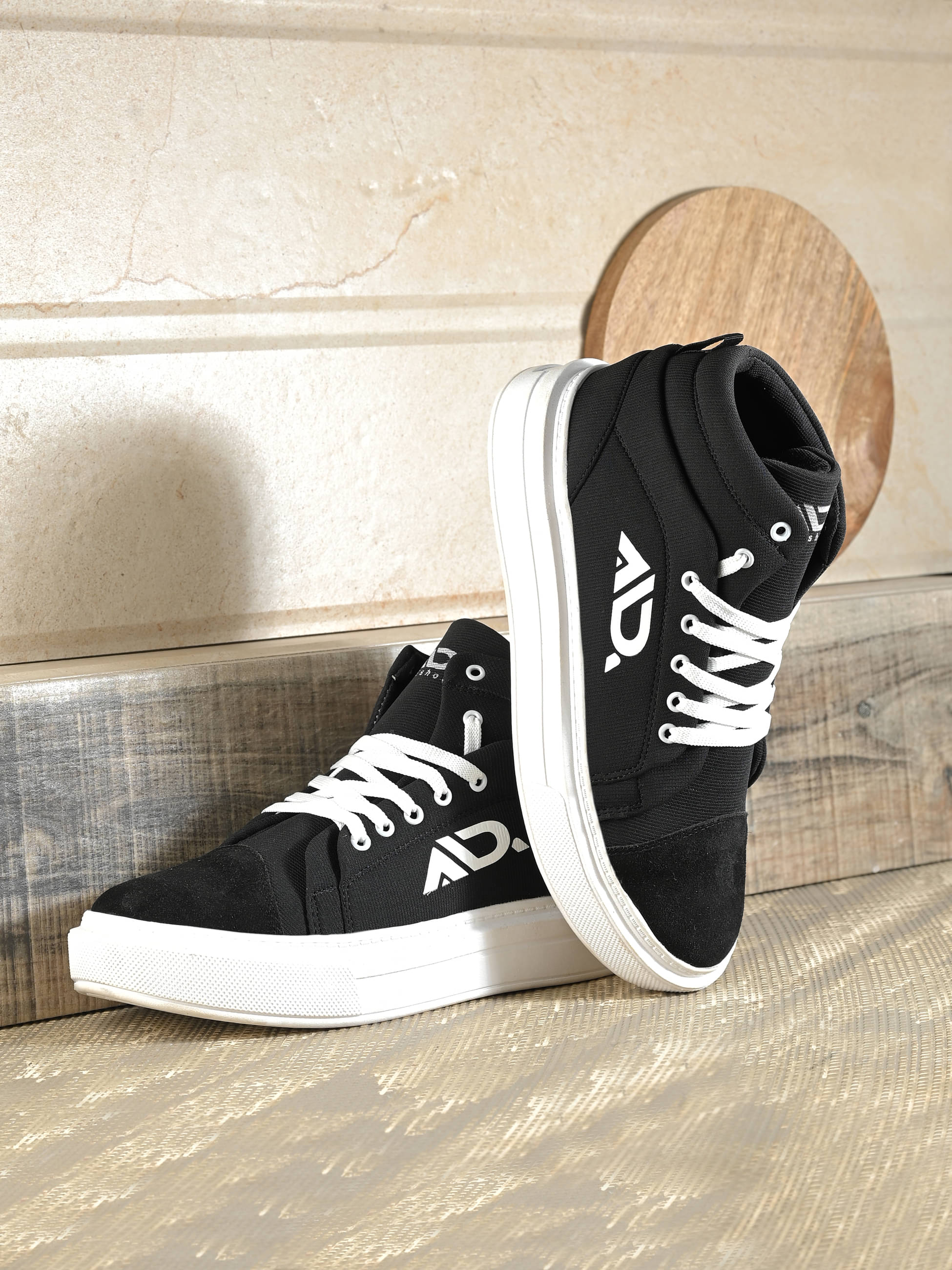     			Aadi High Tops Black Men's Sneakers