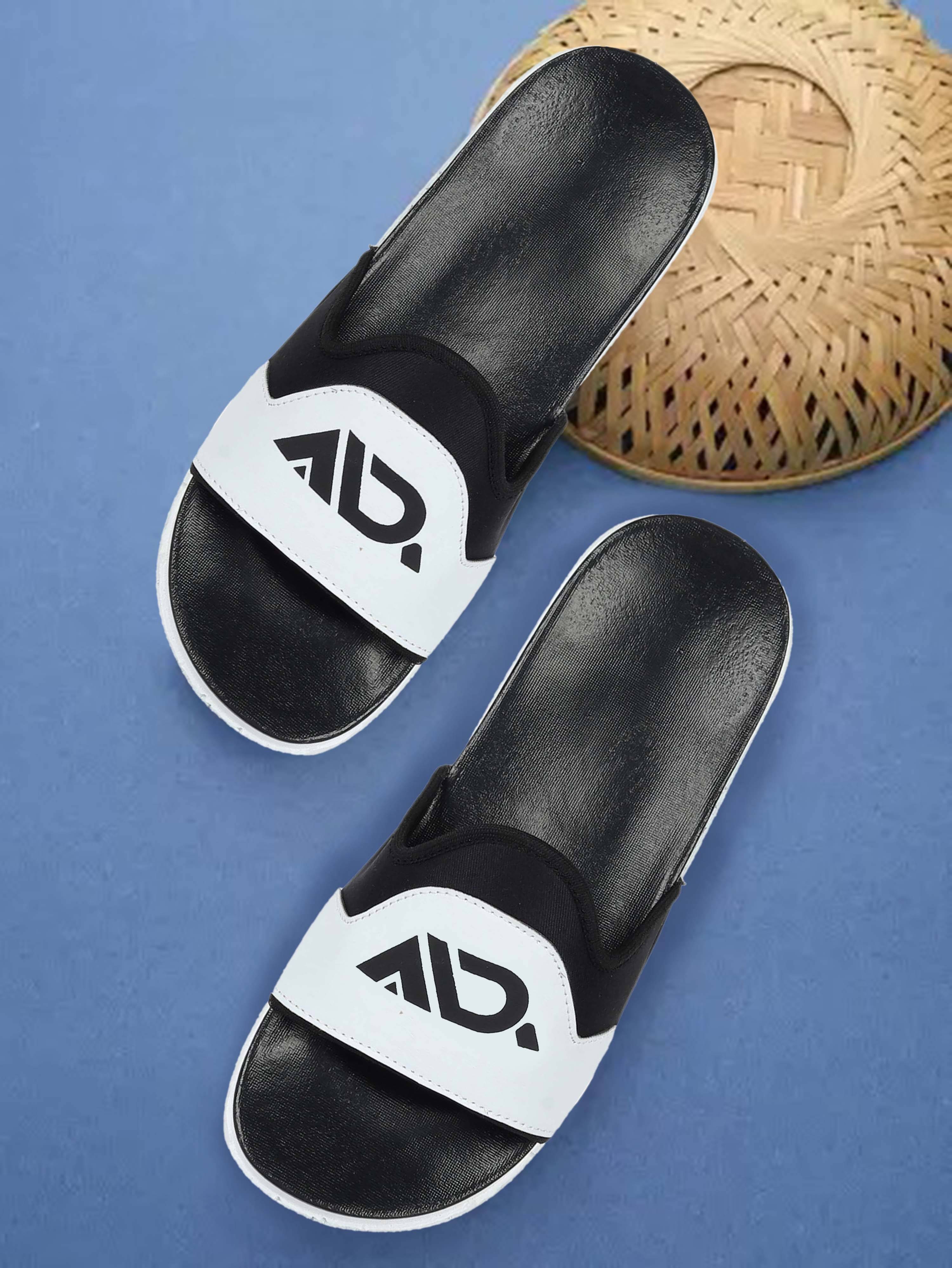     			Aadi White Men's Slide Flip Flop