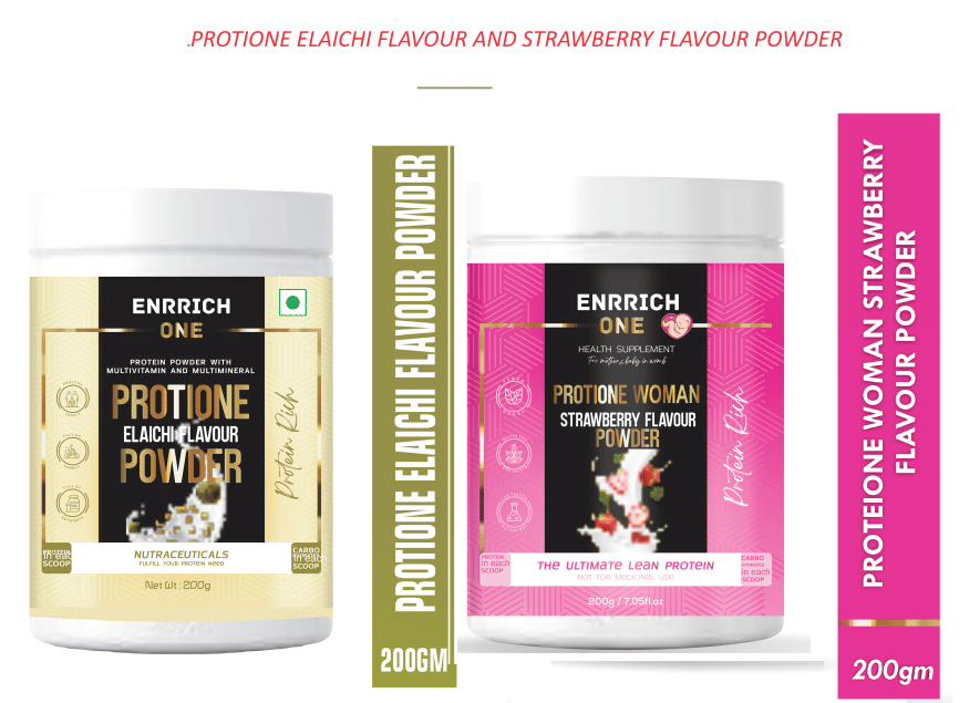     			ENRRICH ONE PROTIONE ELAICHI &DHA STRAWBERRY FLAVOUR POWDER 400 gm