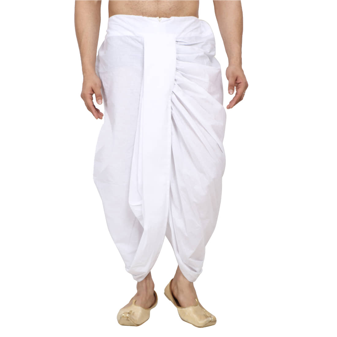 FANZI Cotton Blend Men's Dhoti White ( Pack of 1 )