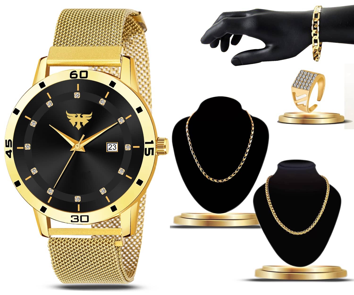 Fadiso Fashion Gold Metal Analog Men's Watch