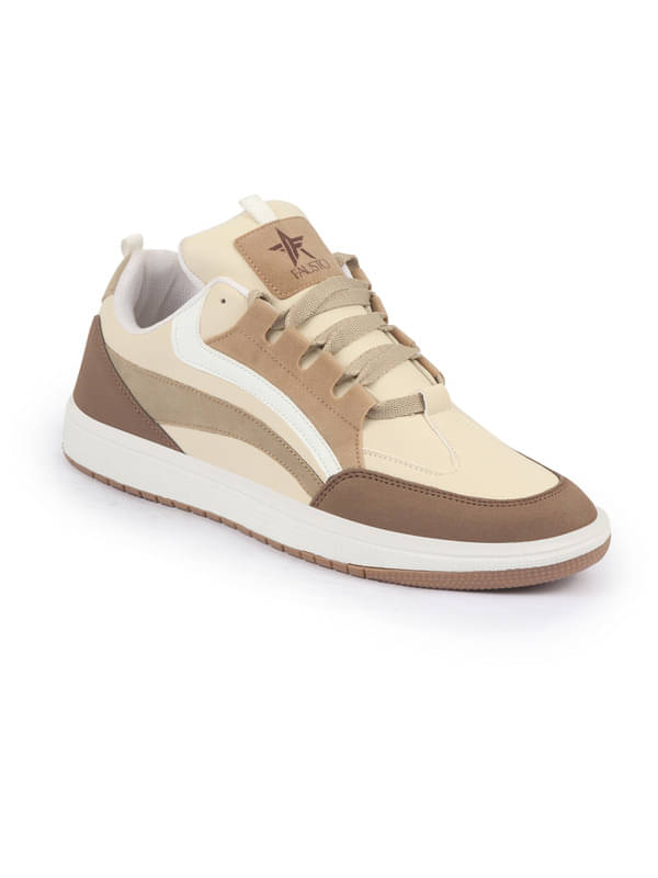     			Fausto Colorblocked Low Top Classic Lace-Up Sneaker Shoes Beige Men's Sneakers