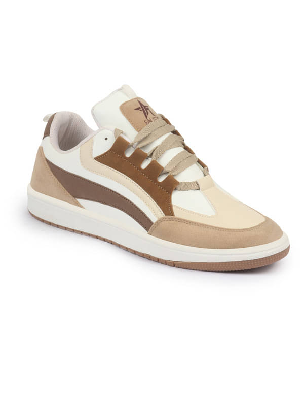     			Fausto Colorblocked Low Top Classic Lace-Up Sneaker Shoes White Men's Sneakers