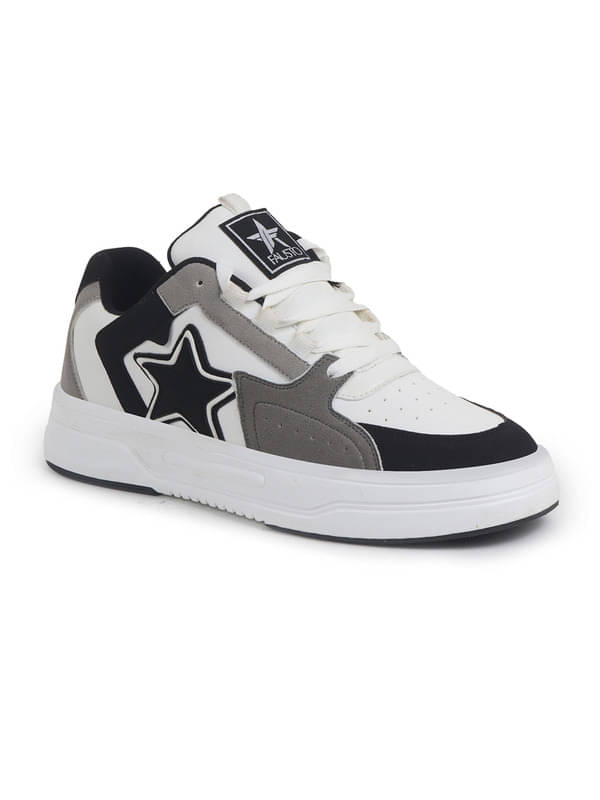     			Fausto Colorblocked Mid Top Breathable Sneaker Shoes White Men's Sneakers