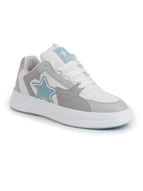     			Fausto Colorblocked Mid Top Breathable Sneaker Shoes Blue Men's Sneakers