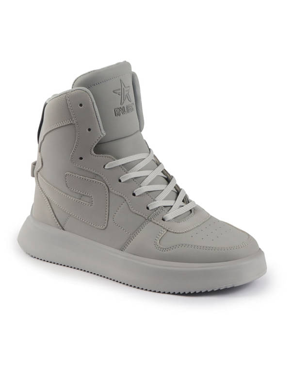     			Fausto High Top Chunky Classic Lace Up Sneakers Grey Men's Sneakers