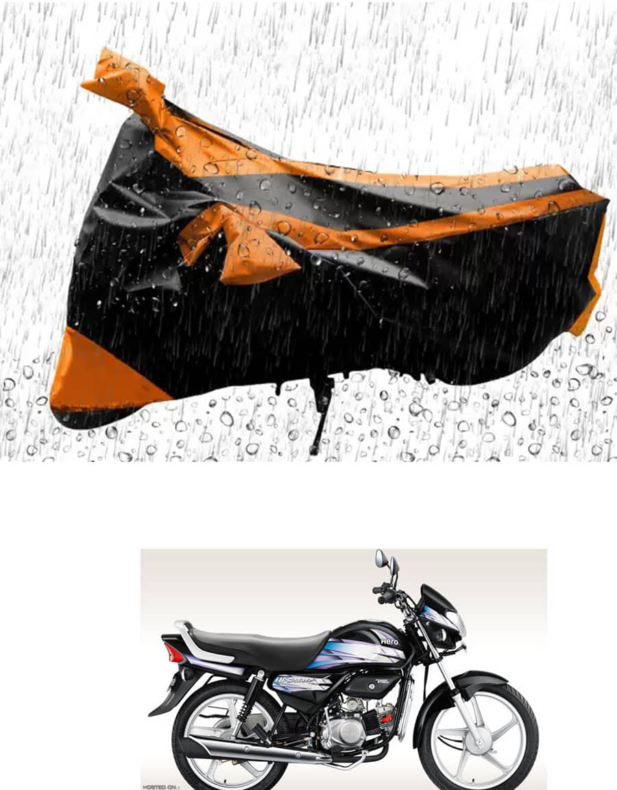 JVG Bike Body Cover for Hero HF Deluxe Eco ( Pack of 1 ) , Orange