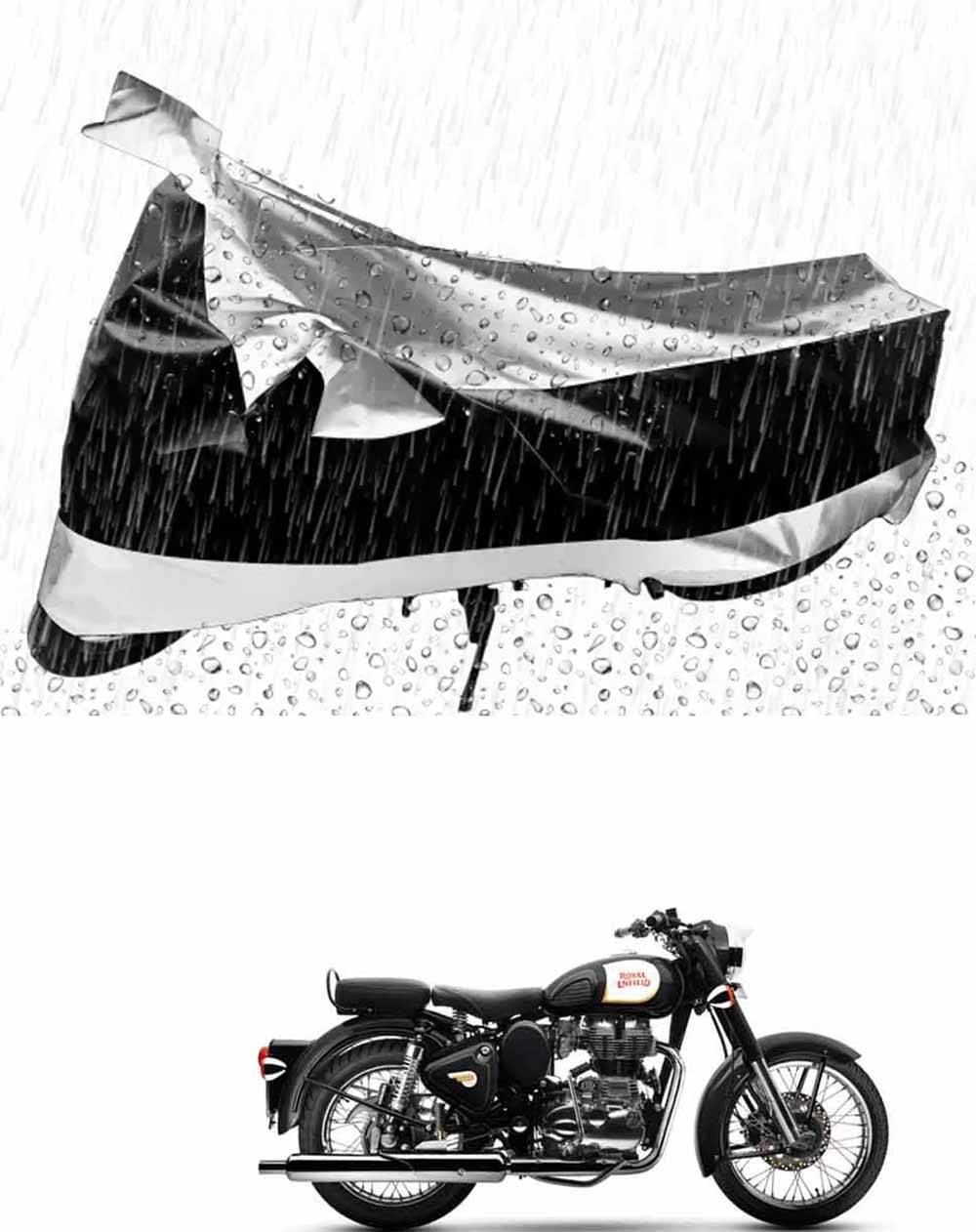JVG Bike Body Cover for Royal Enfield Classic 350 ( Pack of 1 ) , Silver JVG Bike Body Cover for Royal Enfield Classic 350 ( Pack of 1 ) , Silver