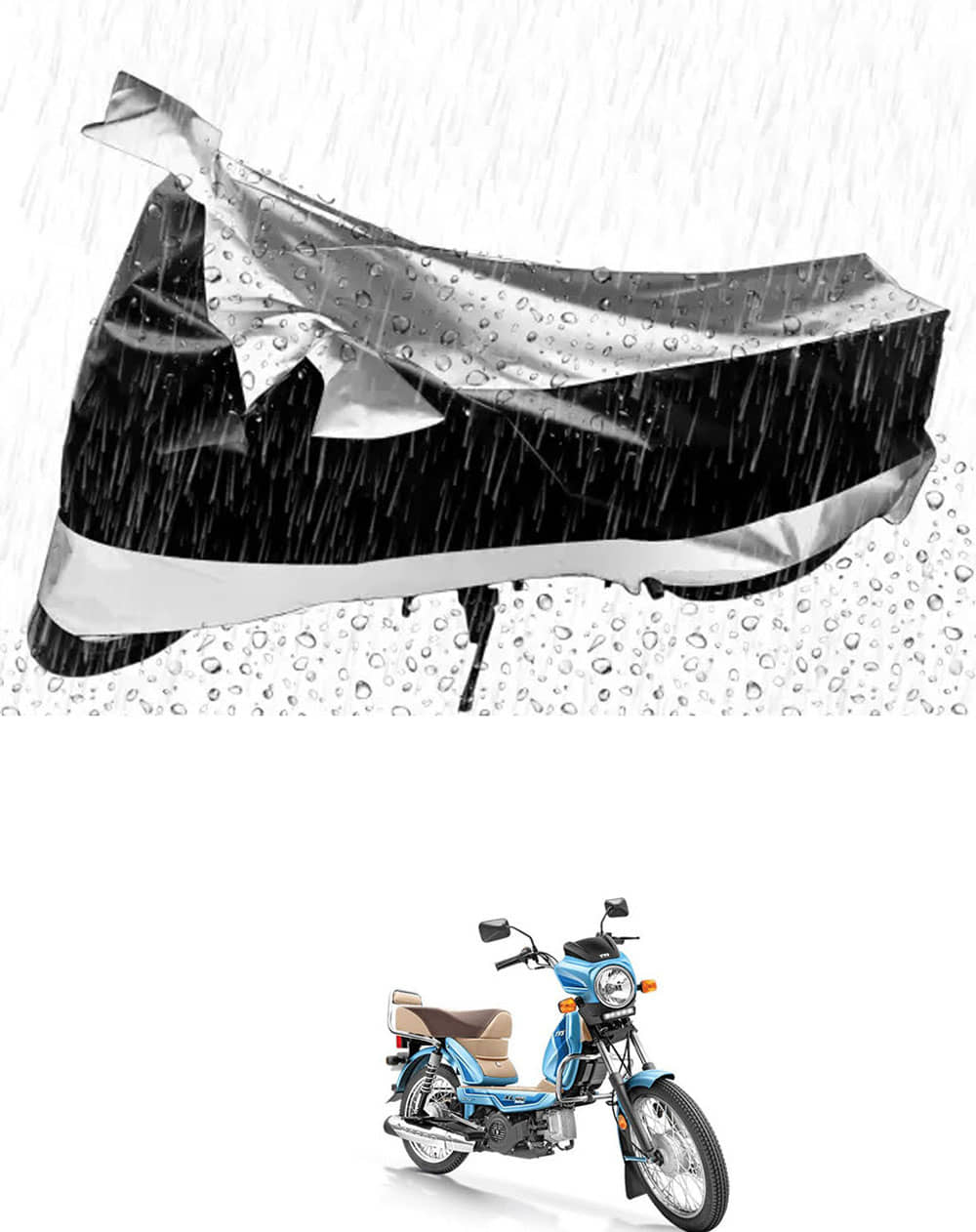 JVG Bike Body Cover for TVS XL 100 Comfort ( Pack of 1 ) , Silver