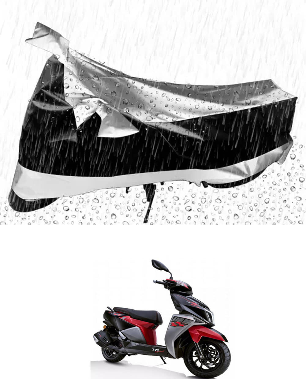 JVG Bike Body Cover for TVS NTORQ 125 ( Pack of 1 ) , Silver
